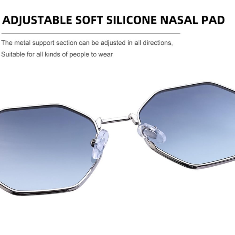 Modne metalowe oprawki damskie okulary przeciwsłoneczne w wielokątne oprawki Punk Okulary przeciwsłoneczn