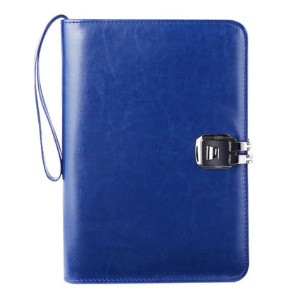 Cuaderno for el Trabajo Diario de Trabajo Negocio extraíble Cremallera de Cuaderno con Bloc de Trabajo Bloc de Notas for la Oficina en casa (Color : Blue)