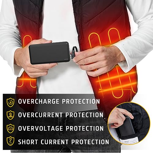 Whsahans 5V 2A 20000Mah Heated Vest Heated Jacket Battery Pack Power Bank Rechargeable Battery For For Heated Vests Heated Jackets Heated Hoodies For Men Women thumb #2