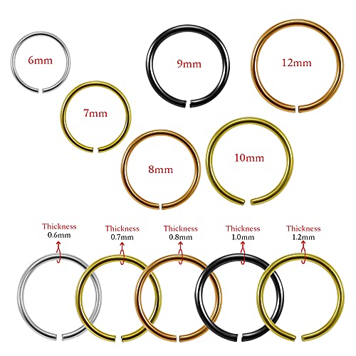 18G(1.0Mm) 7Mm Gold Anodized 316L Surgical Steel Nose Rings Body Jewelry #TOP3