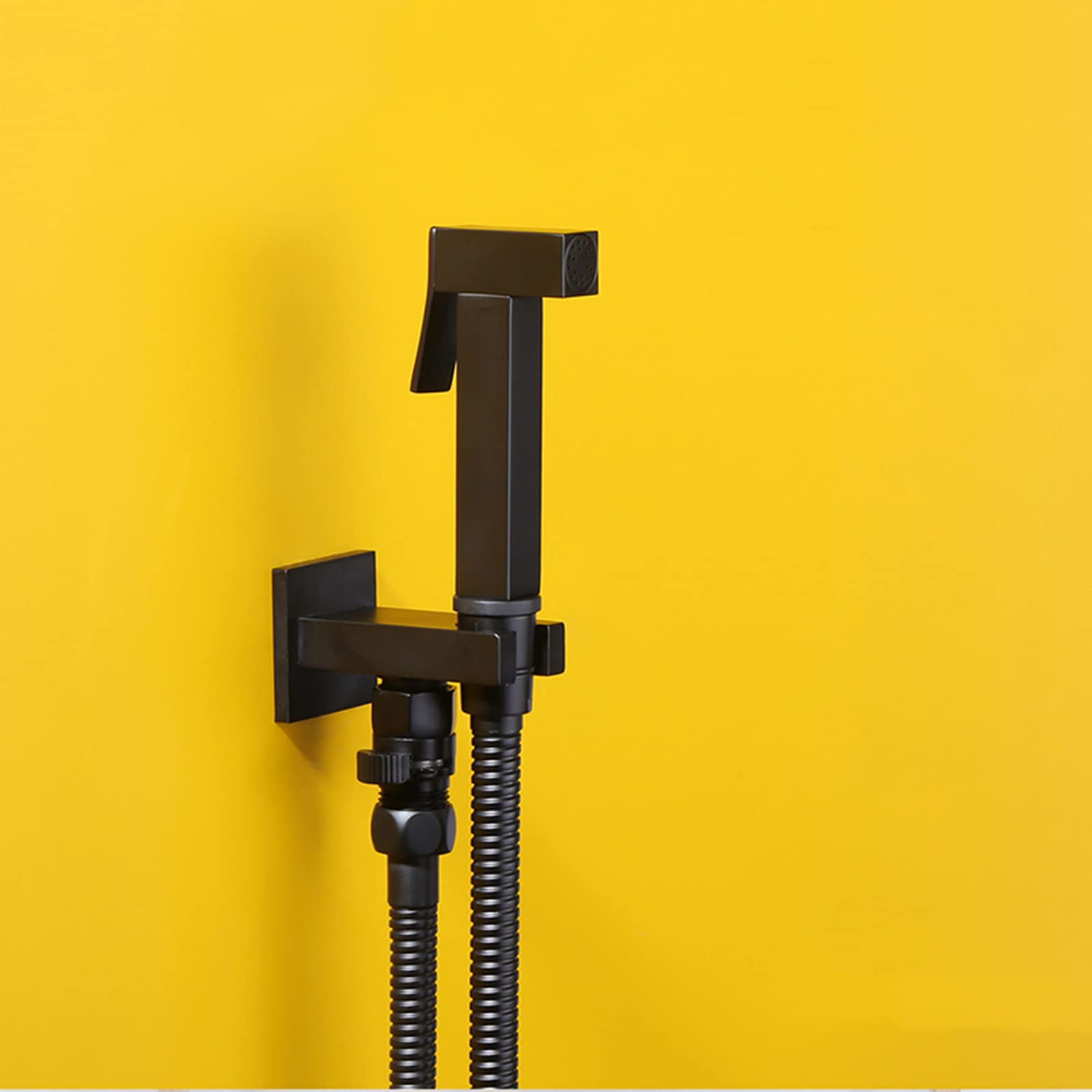 Kit pulvérisateur bidet noir jet précis en cuivre et tuyau de douche pour toilettes