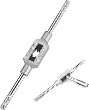 Adjustable Tap Wrench Handle for Metric M1 12, Thread Tap Holder Reamer, Zinc Alloy Tap Tool with Extractor Function for Machinist Repair & DIY Threading