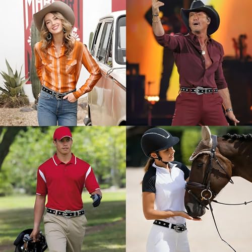 CHIC DIARY Rhinestone Western Belts for Women Black Diamond Bling Belt Cowgirl Cowboy Waist Belt for Jeans Dresses3