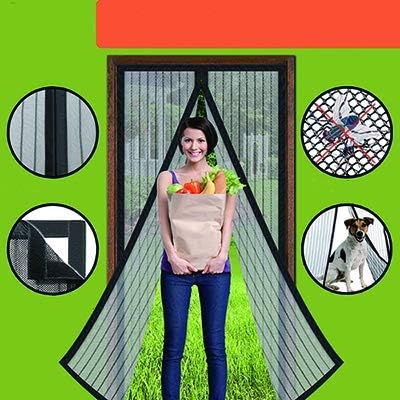 Amazon Homearda 網戸 玄関 ドア用 マグネット式 カーテン簡易あみ戸 自動で閉ま 出入り楽々 防虫バッチリ 蚊帳 簡単取り付け アパート ベランダ サッシドア 開き戸に適用 マジックテープ付き 91x210 Cm ポリエステルard 網戸