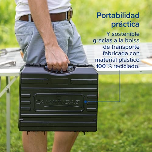 Campingaz Camp Bistro 3 Fornelli Piastra Combo | Fornello da campeggio a 1 bruciatore | 2200 Watt | Cucina da esterno compatta e portatile | Include custodia per un facile trasporto | Nero - Imagen 8