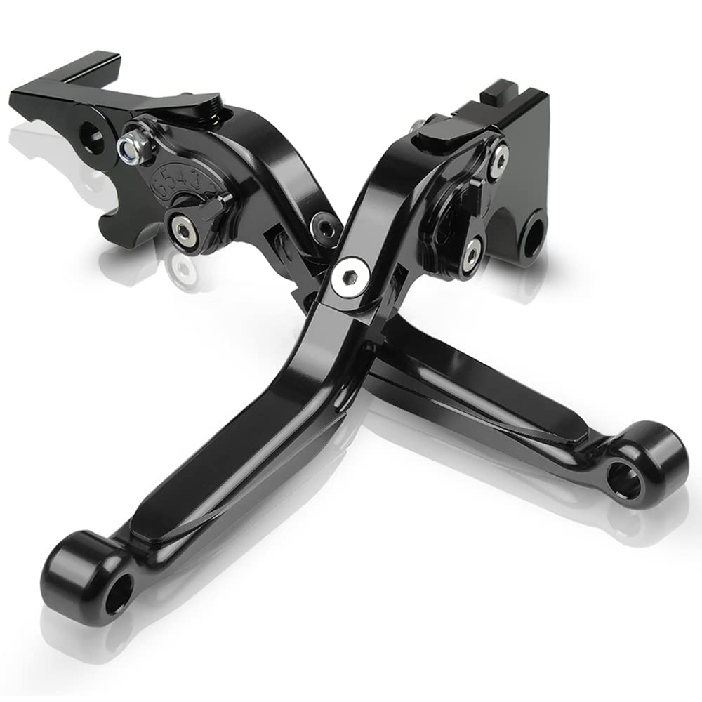 Z750 Moto CNC Palanca de Manetas Embrague de Freno Regulables para Z750 Z 750 2007-2013 Z800 Z 800 E 2013-2017(Negro)