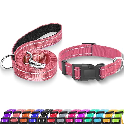 Maiiu Reflective Dog Collar with Safety Locking Buckle, Adjustable Soft Breathable Nylon Collars for Small, Medium and Large Dog
