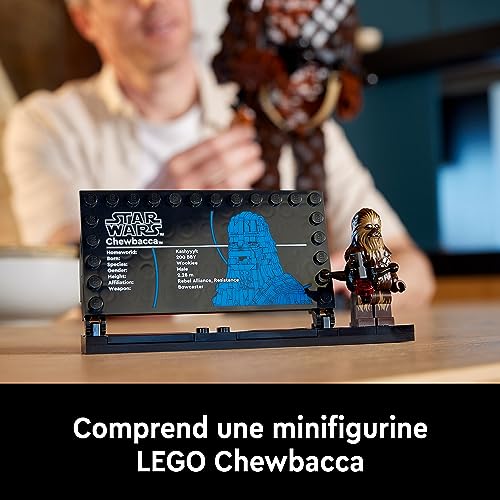 LEGO 75371 Star Wars Chewbacca, Figurine Wookiee avec Arbalète, Minifigurine et Plaque Descriptive, Retour du Jedi 40ème Anniversaire Maquette pour Adultes, Cadeau pour Adolescents, Hommes, Femmes