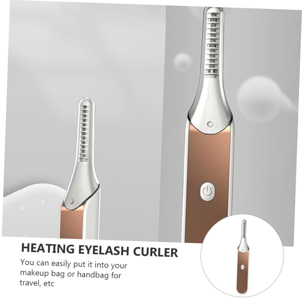 Beaupretty 2piezas Rizador De Pestañas Eléctrico Calentado Herramienta De Maquillaje Portátil Para Pestañas Curvas Naturales Efecto Rápido y Fácil De Usar Para Viajes y Ocasiones