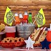Frog in a pond Double Sided Mini Hand Held Flags 5.5x8.2in Small Stick Flags for Events Parades Ten Piece #1
