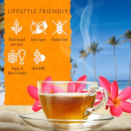 Image of Olena Turmeric Tea, Herbal Green Tea Blend - Hawaiian Natural, 20 Bags | All-natural and antioxidant-rich for wellness with ginger and black pepper; vegan and keto-friendly