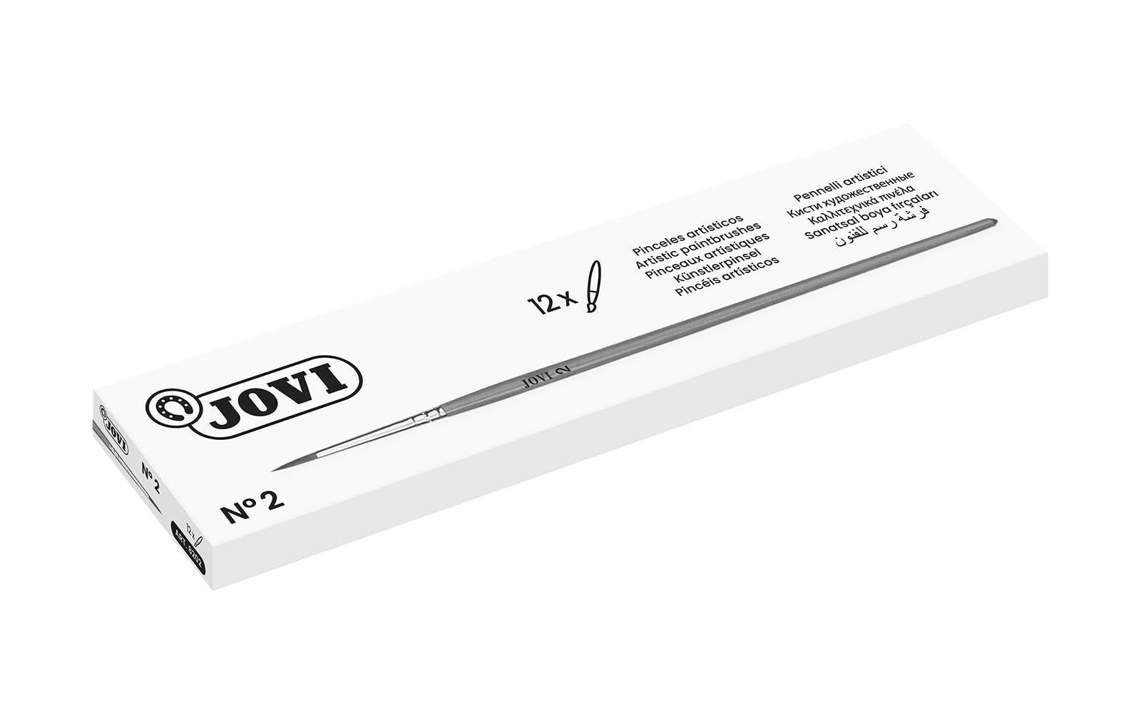 Jovi Box of 12 Artistic Brushes, Pony Hair, No. 2 (8202)