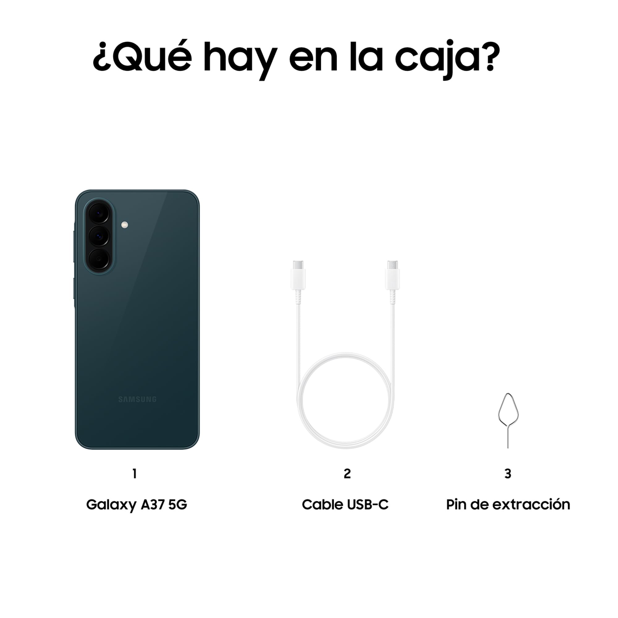 Samsung Galaxy A37 5G, 256GB, Móvil Fino con IA, 8GB, Gran Angular 50MP, Autonomía 2 Días, Batería 5000 mAh, IP68, Garantía del Fabricante 3 Años + 1 Año Extra, Color Verde Oscuro (Versión Española)