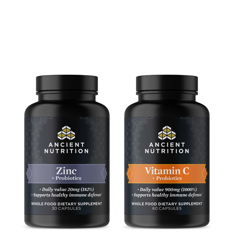 Ancient Nutrition Zinc 30 Count + Vitamin C (60 Count)
