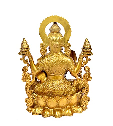 Image of AONA Large Brass Lakshmi Maa Statue Idol, 12 Inch Height