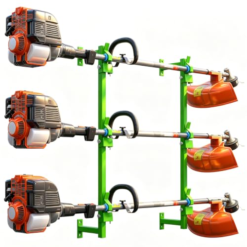 ELITEWILL Weedeater Rack for Enclosed Trailer Weed Eater Trimmer Rack for Trailer Landscape Truck Holder Lawn Equipment Accessories Green