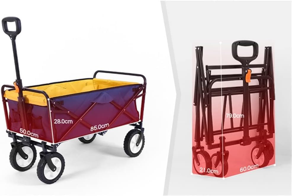 Klappwagen, Gartenbedarf, Outdoor-Gartenwagen, Camping-Klappwagen mit Rädern, tragbarer Einkaufswagen für Lebensmittel – Bild 4