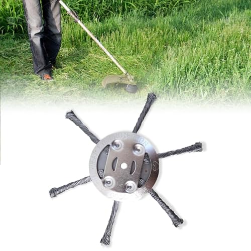 2026 New Steel Wire Grass Trimmer Head 6 Inches String Trimmer Replacement Head Universal Steel Wire Weed Trimmer Head for Electric Battery Powered Cordless String Trimmer (1PCS/ 6 Blade)