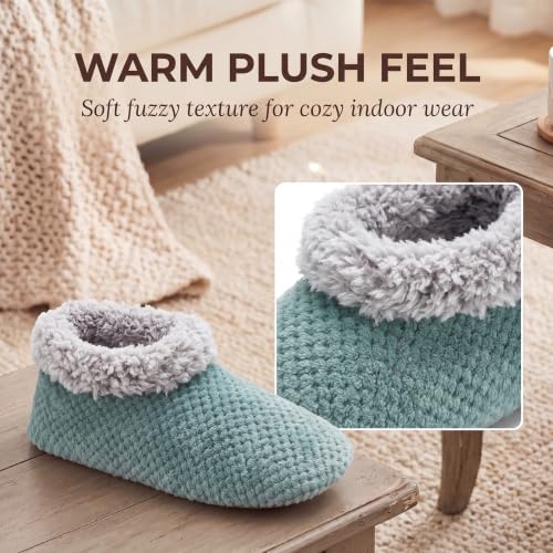 Image of Cozylook Fuzzy Slippers for Women Indoor Soft Sole Slipper Socks | Warm plush feel, non slip grippers, easy step-in, flexible bottom, bedroom and home wear