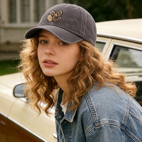 Gorra de mujer con estampado de leopardo y corazón ajustable miniatura 5