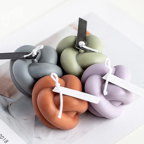 Miniatura 4 de 3 moldes para velas, moldes de vela 3D de silicona para hacer velas, molde en forma de bola de nudo de hilo para jabón, aromaterapia, cera de