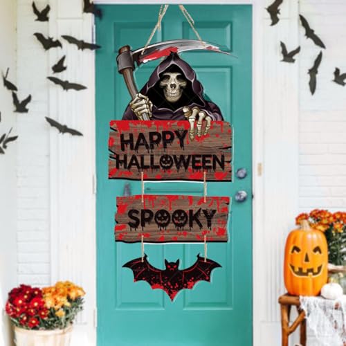 Image of Halloween Hanging Decoration Spooky Door Decorations for Halloween Party (Spooky)