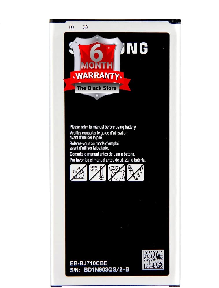 Image of The Black Store Original Replacement Part BJ710CBE 3300 mAH for Samsung J7-2016 On8 /2016 J710F J7108 J710FN J710FD with 6 Months Original Warranty
