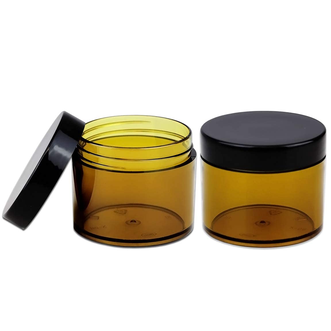 Hunky Dory Acrylic 50gram Royal Amber Base Jar Black Cap Glass Clear Transparent Cosmetics Shan Jar Container for Creams,Lip Balm, Body Butter, Essential oil, Eyeshadow, Makeup Use (Pack of 12)-image-23