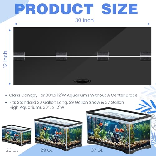 Sieral-Aquarium-Lid-Polycarbonate-Canopy-with-LED-Aquarium-Light-30-x-12-Inches-Aquarium-Hood-29-Gallon-Aquarium-Top-Fish-Tank-Lids-Without-Center-Brace-with-Hook-Knife