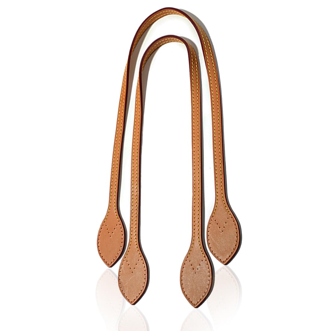 PLABBDPL Lot de 4 sangles de sac fourre-tout en cuir synthétique solide pour la fabrication de sacs, sacs à main, à coudre ou à coudre(Noir, Camel