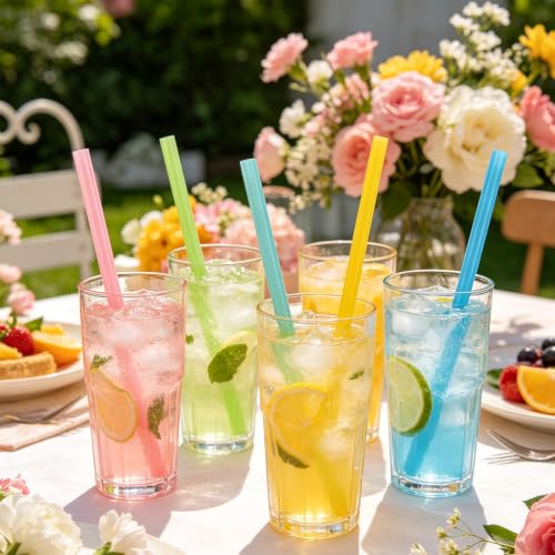 Pitillos Plásticos Florales Coloridos 100 Pcs miniatura 5
