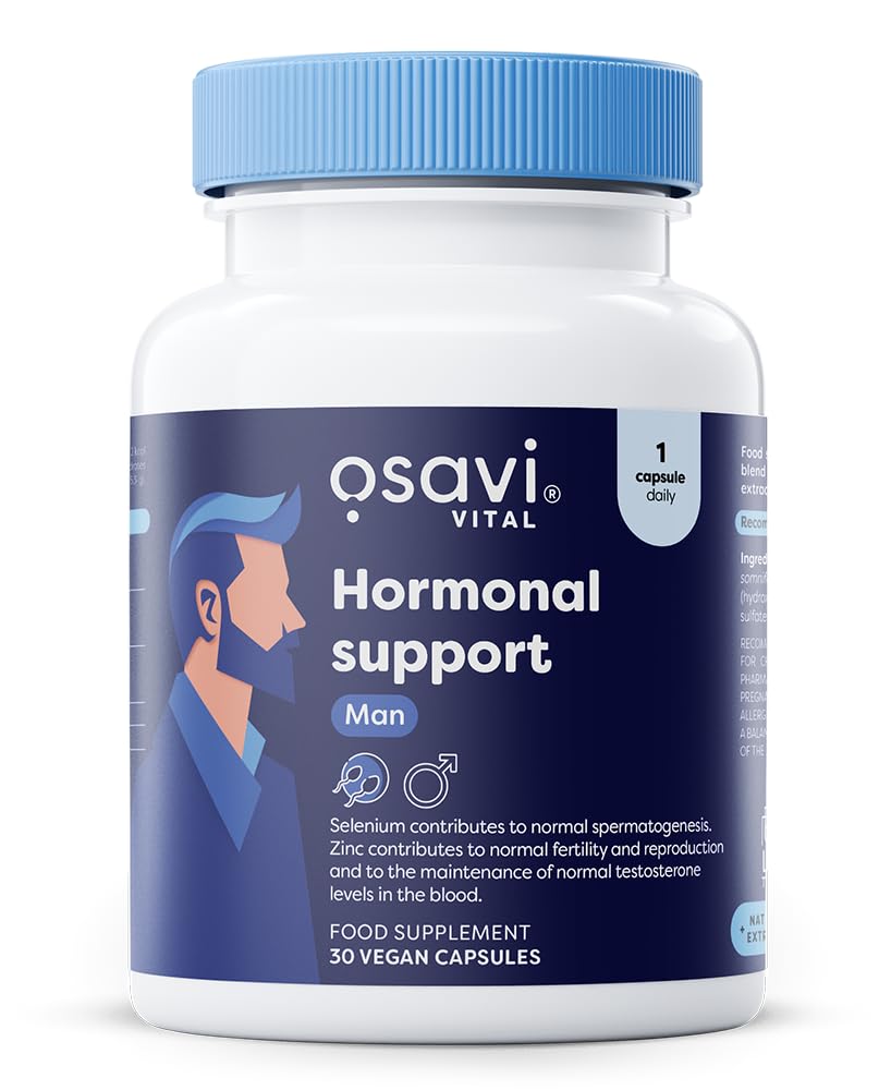 Osavi Hormonal – 30 Vegan Capsules | KSM–66® Ashwagandha, Selenium & Zinc for Male Fertility & Testosterone Support | Protects Cells from Oxidative Stress, Supports Reproductive Health