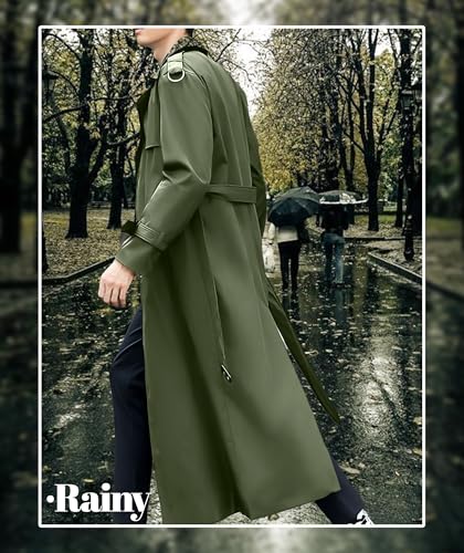 Image of Pantete Men's Double Breasted Trench Coat Oversized Windbreaker Long Jacket