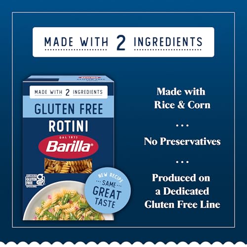 Image of BARILLA Gluten Free Rotini Pasta, 12 Ounce - Non-GMO Gluten Free Pasta Made with 2 Ingredients