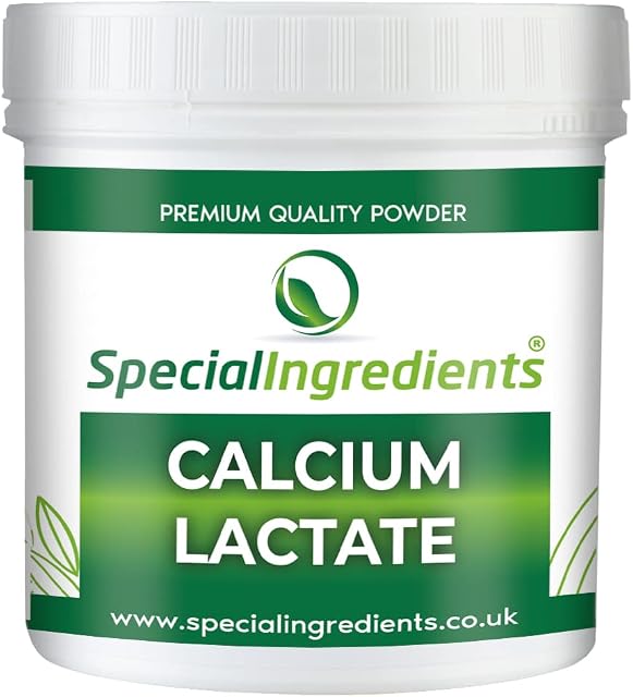 Special Ingredients Calcium Lactate Powder 100g Premium Quality Suitable for Vegans & Vegetarians, Non-GMO, Gluten Free - Recyclable Container