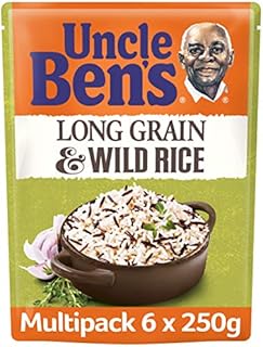 Uncle Bens Long Grain and Wild Microwave Rice, Bulk Multipack 6 x 250 g pouches