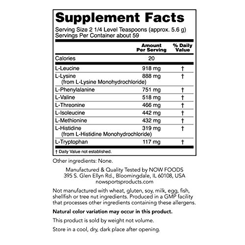 51dzcj5aUwL Now Foods, Sports, Amino-9 Essentials Powder, 11.64 oz (330 g) - Image 3