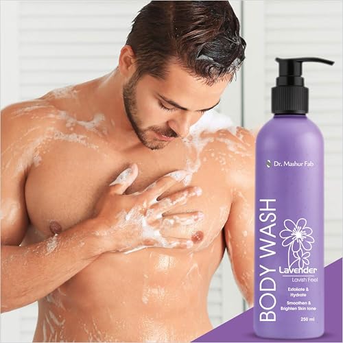Image of MASHUR FAB Body Wash - Exfoliating & Hydrating Formula | Brightens Skin Tone | 250ml Multiple Fragrance (Pack of 1 Body Wash + Vitamin C Serum + Perfume)