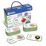 Learning Resources ABC Puzzle Cards, Kindergarten Readiness, Self Correcting Puzzles, Alphabet Learning Games, Puzzles for Toddlers, Ages 3+