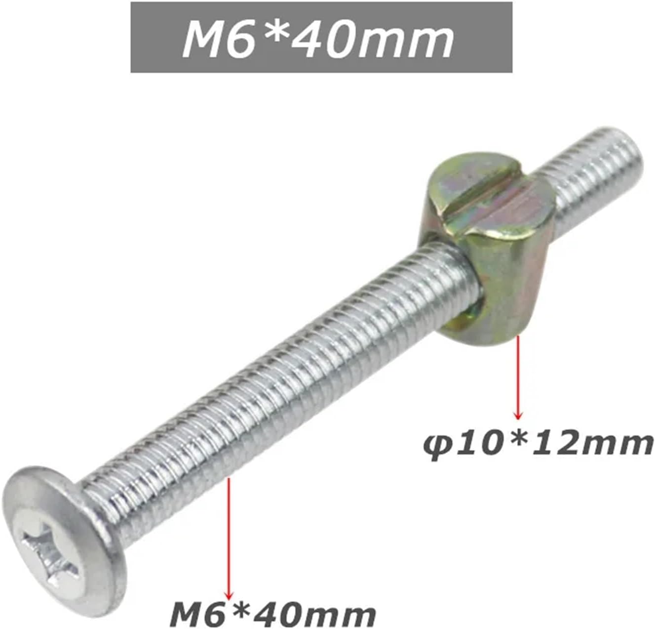 2 In 1 Woodworking Tools Drill Puncher Locator Cross Oblique Flat Head Puncher Screw Jig Bed Cabinet Screw Punch DIY Locator (Color : 20pcs M6x40mm)