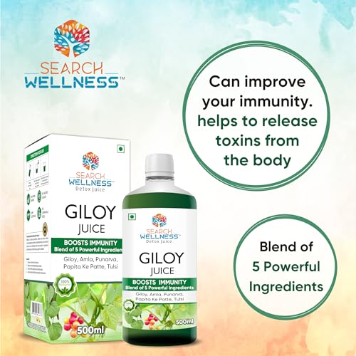 Image of Giloy /Guduchi Ayurvedic Juice 500 ml (Pack of 3) | Natural & Healthy for Blood Purification,Strength & Immunity Booster | Body Detox for Women & Men | Blend of Giloy, Amla & more