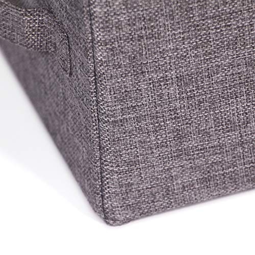 Tenabort Set Of 3 Closet Organizer Bins With Handle, Fabric Foldable Storage Baskets Cloth Box Containers For Shelves Home Office Clothes Clothing Large #TOP5