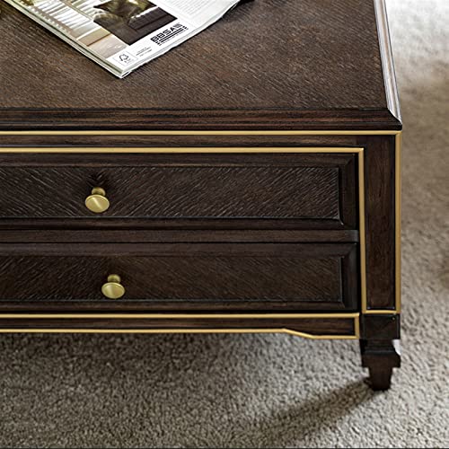 Beistelltisch, rechteckiger Couchtisch, 127 cm, luxuriöser Couchtisch aus Holz mit 4 Schubladen – Bild 5