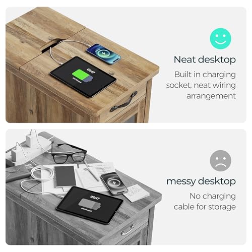 LINSY HOME Farmhouse Coffee Table Sets 3 Pieces, Wood Living Room Table Set Include 41" Coffee Table, End Table Set of 2, Brown - Image 5
