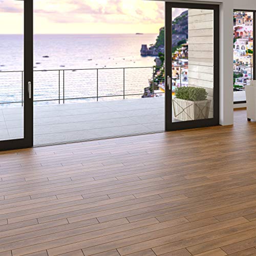 East West Furniture SP-7HH03 Sango Premier Engineered Hardwood Flooring - European Oak - 1/2 in x 7 in x Random Length Handscraped, 26.24 sqft/box, Autumn Brown