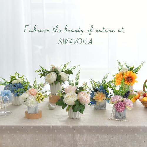 Swavoka Artificial Flowers With Ceramic Vase thumb #6
