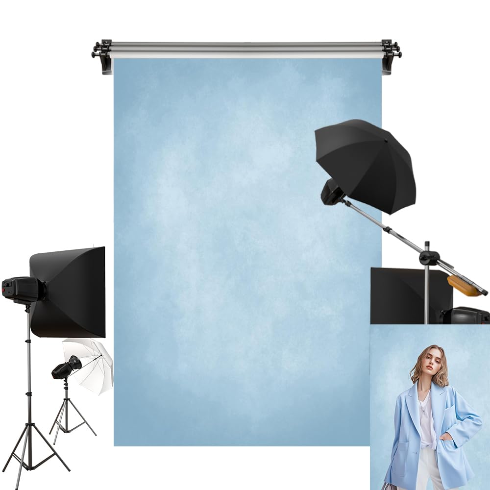 Kate 10x10ft/3x3m Blue Backdrop Texture Baby Blue Portrait Photo Shoot Studio Props