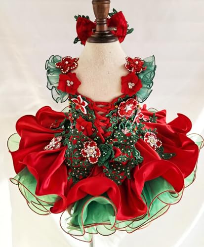 Jenniferwu Baby Girl Pageant Dress Handmade Beaded Dresses Toddler Pageant Girl's Princess Dress4