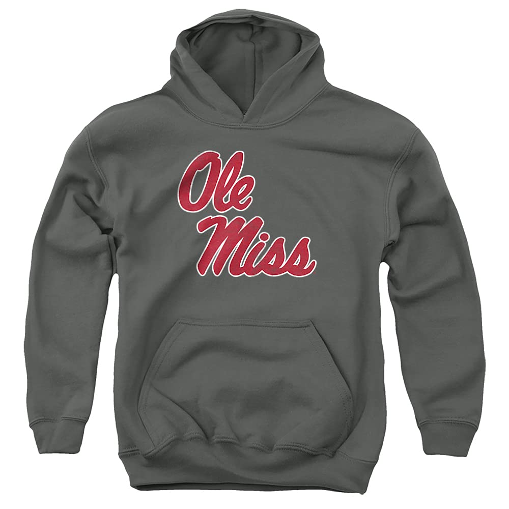 University of Mississippi Official Distressed Primary Youth Kids Boy/Girls Pull-Over Hoodie Sweatshirt