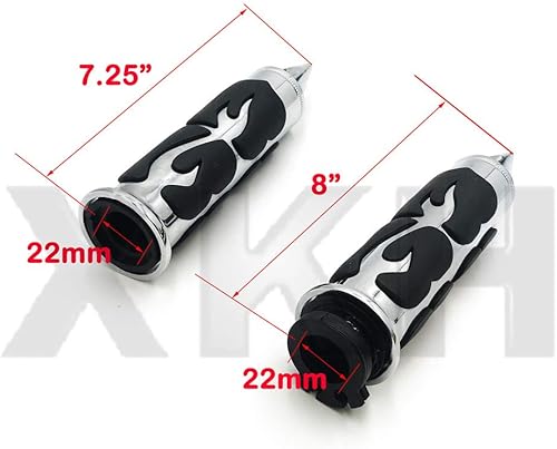 Miniatura 3 de SMT- Spike - Empuñadura de mano Furious Flame de 0.866 in, 7/8 pulgadas, compatible con Shadow Magna VTX 1300, cromo [B07H9JBZMP]